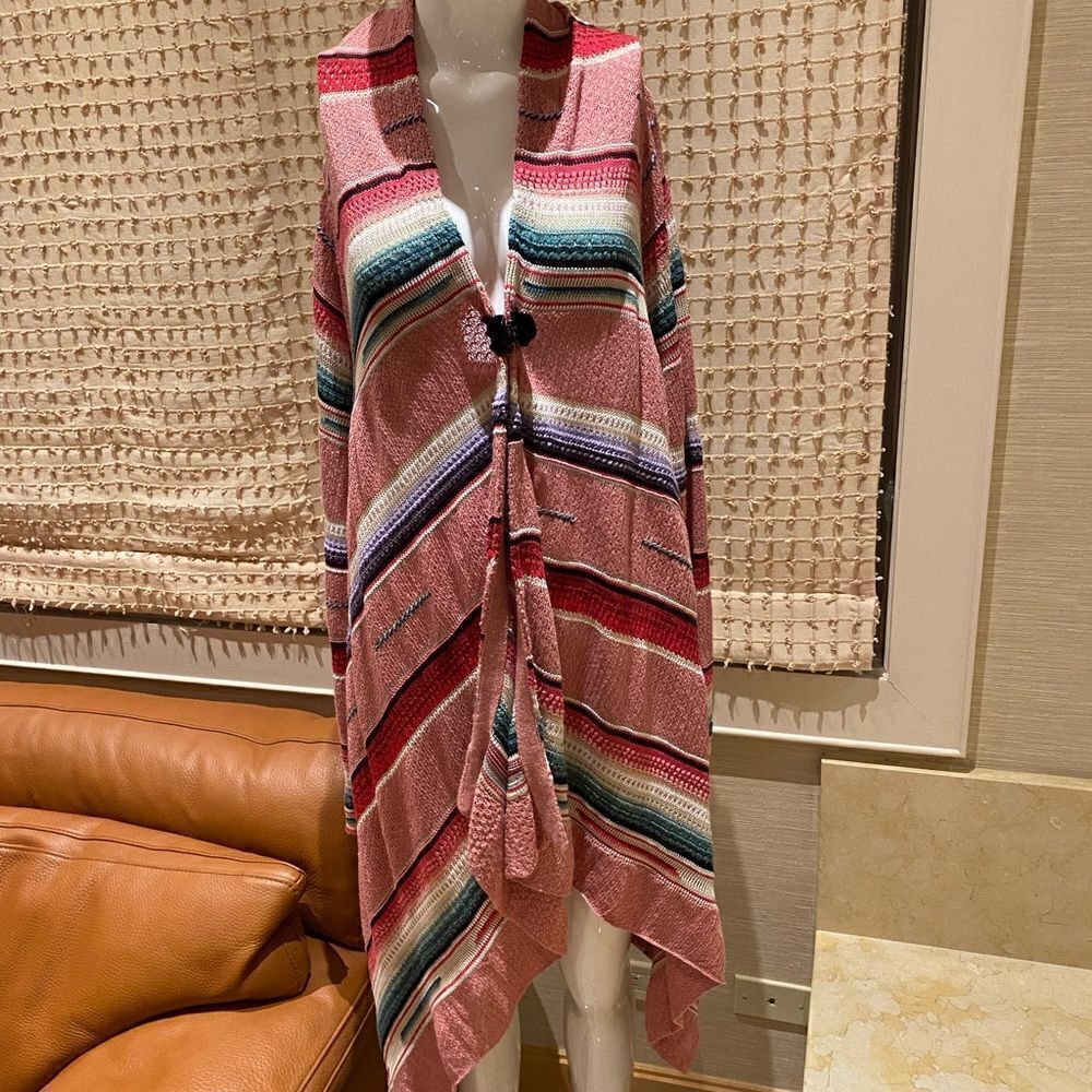RALPH LAUREN POLO Long multi color sweater/wrap  in size medium.